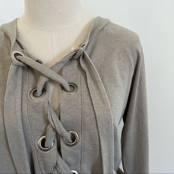 Monrow Lace Up Sweatshirt Small - Picture 3 of 7